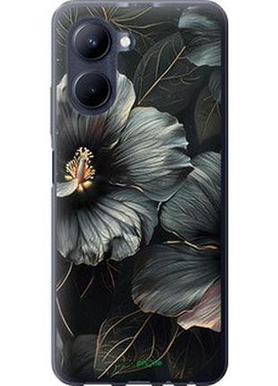 Чохол на realme c33 чорний квіти "6031u-2870-2448"