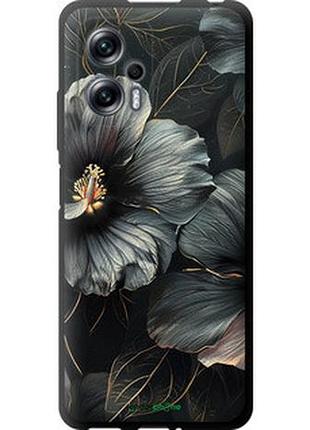 Чехол на xiaomi poco x4 gt 5g черные цветы "6031b-3862-2448"
