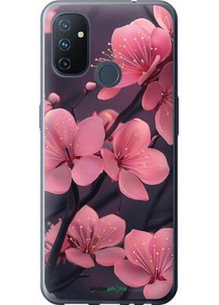 Чохол на oneplus nord n100 пурпурова сакура "6075u-2130-2448"