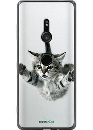 Чехол на sony xperia xz3 h9436 летящий котёнок "2322u-1540-2448"
