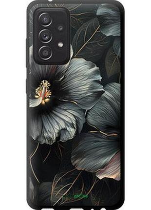 Чехол на samsung galaxy a52s 5g a528b черные цветы "6031b-2583-2448"