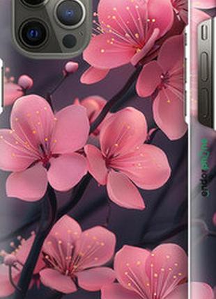 Чохол на iphone 12 pro max пурпурова сакура "6075m-2054-2448"