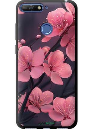 Чохол на huawei y6 prime 2018 пурпурова сакура "6075b-1441-2448"