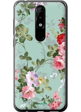 Чехол на nokia 5.1 plus цветочные обои 2 "862t-1543-2448"