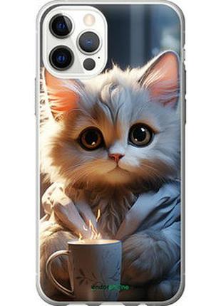 Чохол на iphone 12 pro білий кіт "5646u-2052-2448"