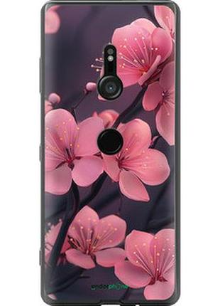Чехол на sony xperia xz3 h9436 пурпурная сакура "6075u-1540-2448"
