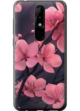 Чехол на nokia 5.1 plus пурпурная сакура "6075u-1543-2448"