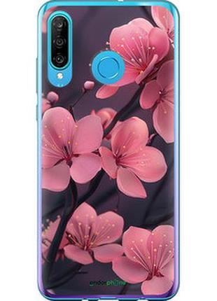 Чехол на huawei p30 lite пурпурная сакура "6075t-1651-2448"