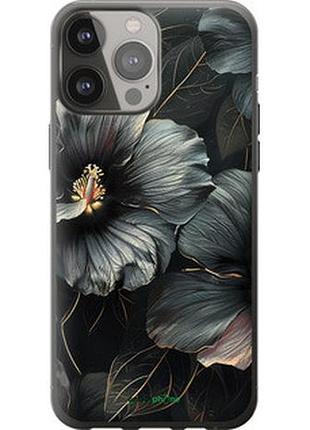 Чехол на iphone 13 pro max черные цветы "6031u-2371-2448"