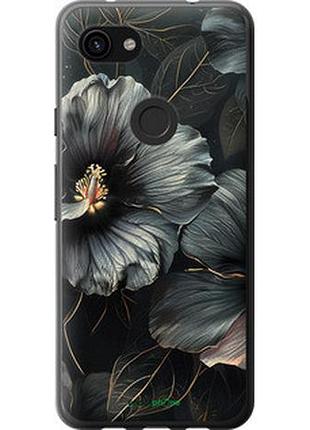 Чохол на google pixel 3a xl чорні квіти "6031t-1713-2448"