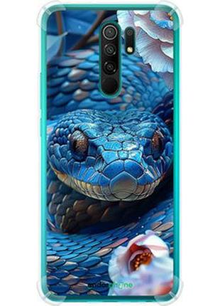 Чехол на xiaomi redmi 9 blue snake "6079sp-2019-2448"