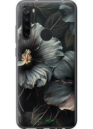 Чохол на xiaomi redmi note 8 чорні квіти "6031u-1787-2448"