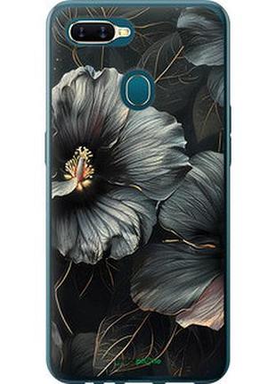 Чехол на oppo a5s черные цветы "6031u-1892-2448"