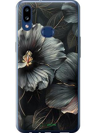 Чехол на samsung galaxy a10s a107f черные цветы "6031t-1776-2448"