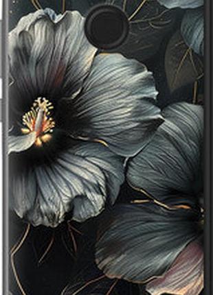Чехол на huawei nova 2 черные цветы "6031t-1021-2448"