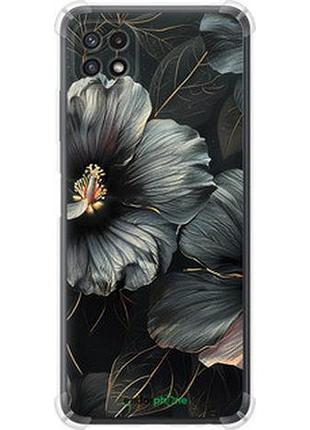 Чехол на samsung galaxy a22 5g a226b черные цветы "6031sp-2581-2448"