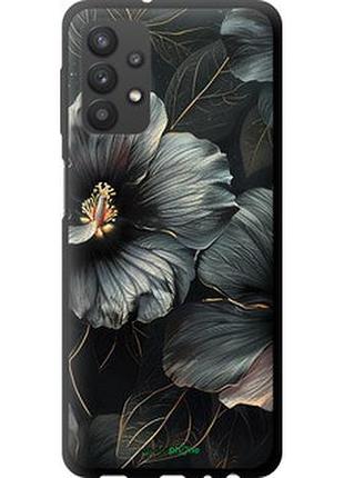 Чехол на samsung galaxy a32 a325f черные цветы "6031b-2204-2448"