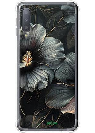 Чохол на samsung galaxy a7 (2018) a750f чорні квіти "6031sp-1582-2448"