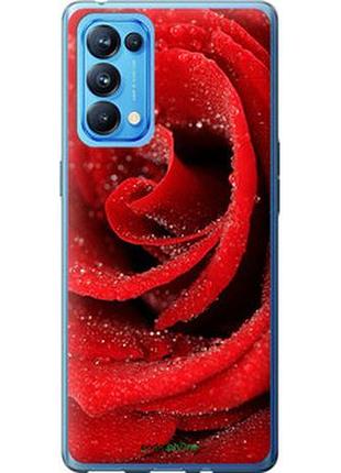 Чехол на oppo reno5 pro красная роза "529u-2239-2448"