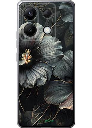 Чехол на xiaomi redmi note 13 pro 5g черные цветы "6031u-3392-2448"