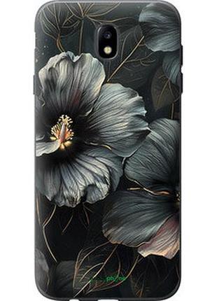 Чехол на samsung galaxy j7 j730 (2017) черные цветы "6031t-786-2448"
