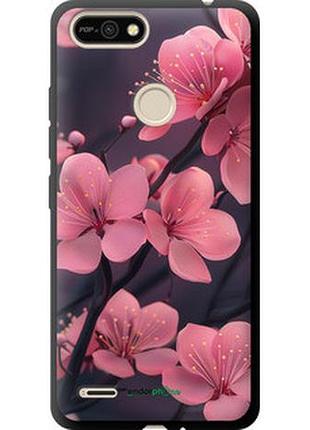 Чехол на tecno pop 2f b1f пурпурная сакура "6075b-2391-2448"