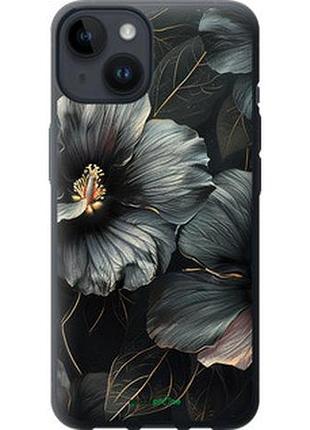 Чехол на iphone 14 черные цветы "6031u-2648-2448"