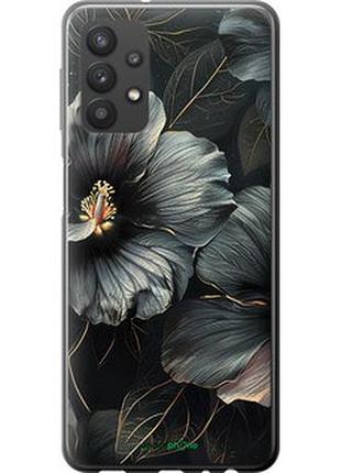 Чехол на samsung galaxy a32 a325f черные цветы "6031u-2204-2448"