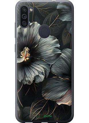 Чехол на samsung galaxy a11 a115f черные цветы "6031t-2012-2448"