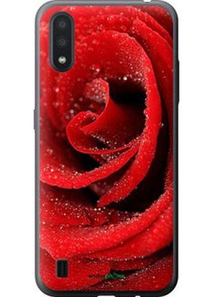 Чехол на samsung galaxy a01 a015f красная роза "529t-1842-2448"