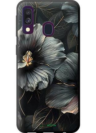 Чехол на samsung galaxy a40 2019 a405f черные цветы "6031b-1672-2448"
