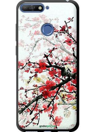 Чехол на huawei honor 7c цветущий куст "831b-1411-2448"