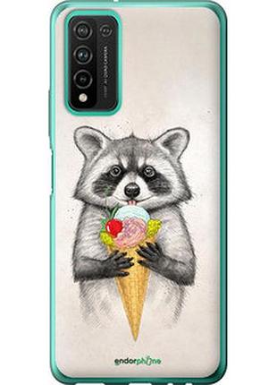 Чехол на huawei honor 10x lite енотик с мороженым "4602u-2198-2448"