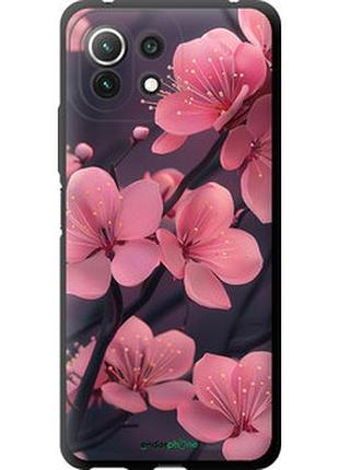 Чехол на xiaomi mi 11 lite пурпурная сакура "6075b-2281-2448"