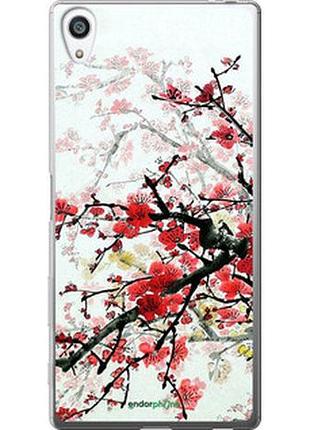 Чехол на sony xperia z5 premium e6883 цветущий куст "831t-345-2448"