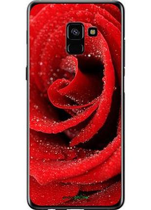 Чехол на samsung galaxy a8 plus 2018 a730f красная роза "529t-1345-2448"