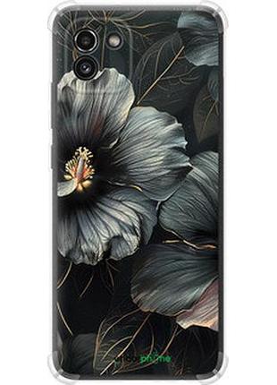 Чохол на samsung galaxy a03 a035f чорні квіти "6031sp-2499-2448"