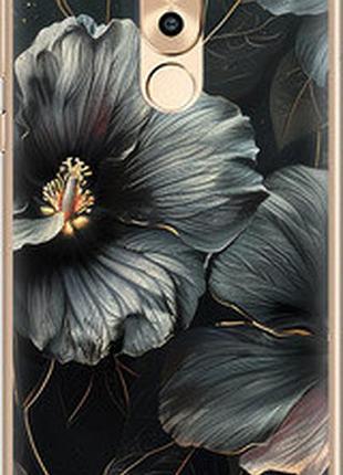 Чохол на huawei gr5 2017 чорні квіти "6031t-473-2448"