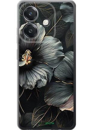 Чехол на oppo a3x 4g/5g черные цветы "6031u-3815-2448"