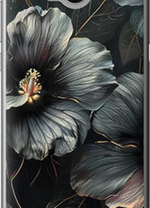 Чохол на huawei y5 2017 чорні квіти "6031t-992-2448"