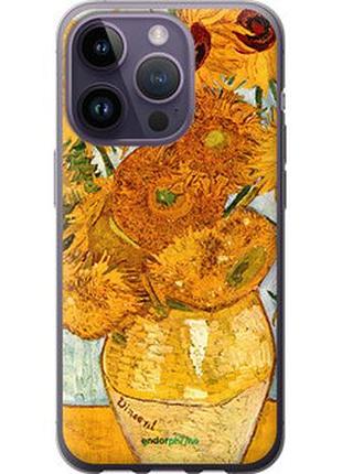 Чехол на iphone 14 pro винсент ван гог. подсолнухи "162u-2646-2448"