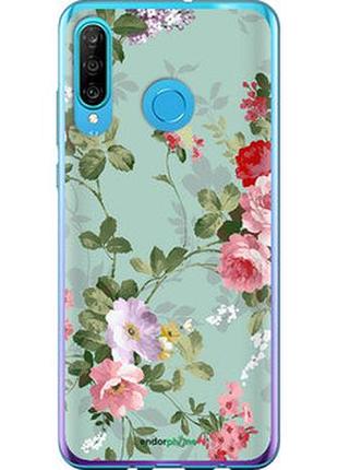 Чехол на huawei p30 lite цветочные обои 2 "862t-1651-2448"