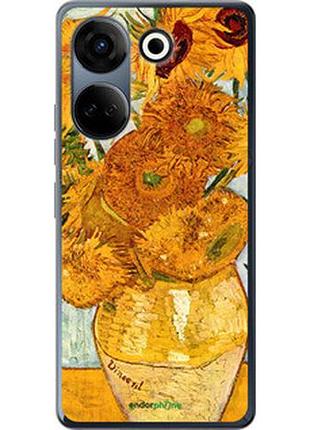 Чехол на tecno camon 20 pro винсент ван гог. подсолнухи "162u-3100-2448"