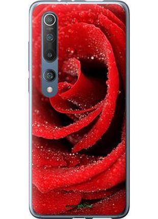 Чехол на xiaomi mi 10 красная роза "529t-1860-2448"