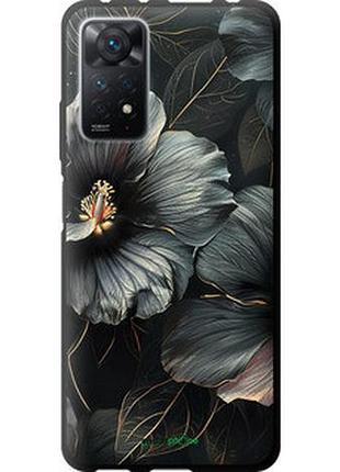 Чехол на xiaomi redmi note 11 pro черные цветы "6031b-2512-2448"