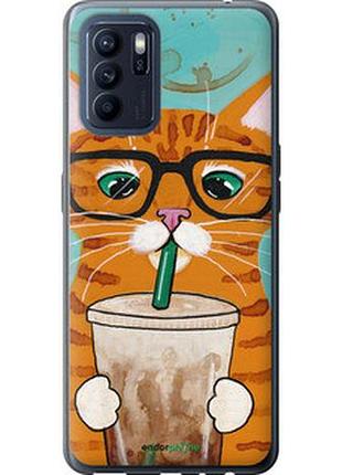 Чехол на oppo reno6 z зеленоглазый кот в очках "4054u-2477-2448"