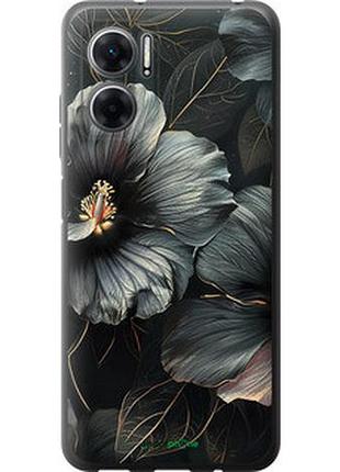 Чохол на xiaomi redmi 10 5g чорні квіти "6031u-3864-2448"