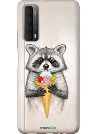 Чехол на huawei p smart 2021 енотик с мороженым "4602u-2100-2448"