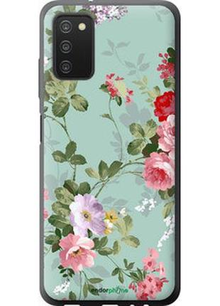 Чехол на samsung galaxy a03s a037f цветочные обои 2 "862t-2381-2448"