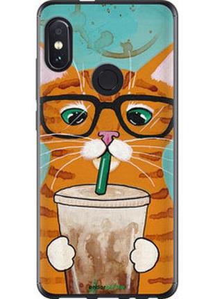 Чохол на xiaomi redmi note 5 pro зелено-очевий кіт в окулярах "4054u-1353-2448"